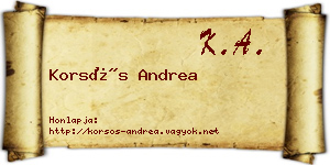 Korsós Andrea névjegykártya