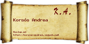 Korsós Andrea névjegykártya
