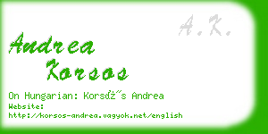 andrea korsos business card